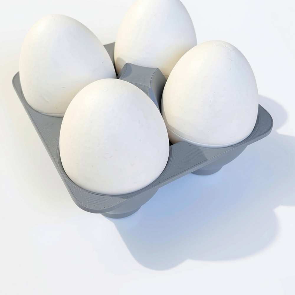 4 eggs with tray